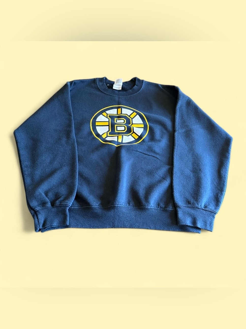 Vintage Boston Bruins Crewneck Sweatshirt Black Faded NHL Men’s M